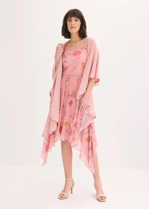 Poncho-&eacute;charpe avec d&eacute;tail en satin, bonprix