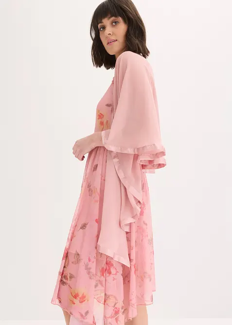 Poncho-&eacute;charpe avec d&eacute;tail en satin, bonprix