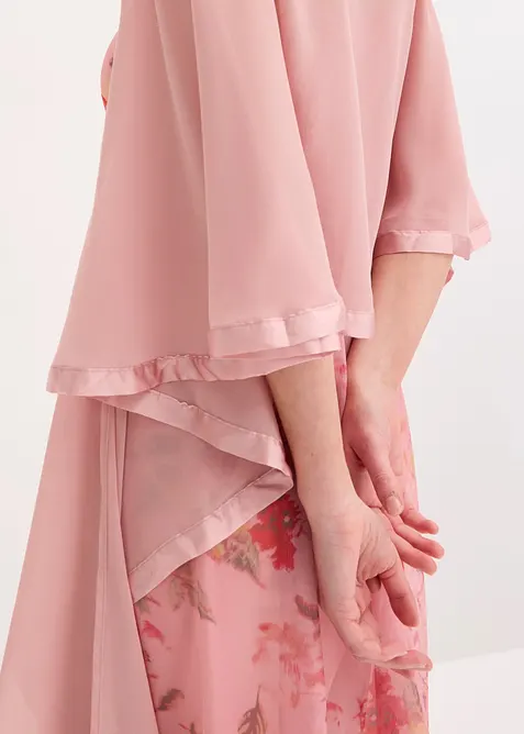 Poncho-&eacute;charpe avec d&eacute;tail en satin, bonprix