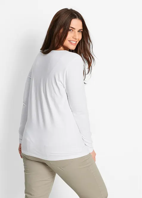 T-shirt manches longues pr&egrave;s du corps, bonprix