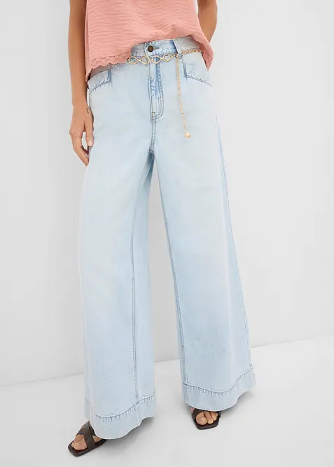Wide-Leg-Jeans High Waist, bonprix