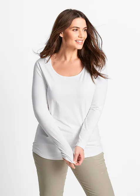 T-shirt manches longues pr&egrave;s du corps, bonprix