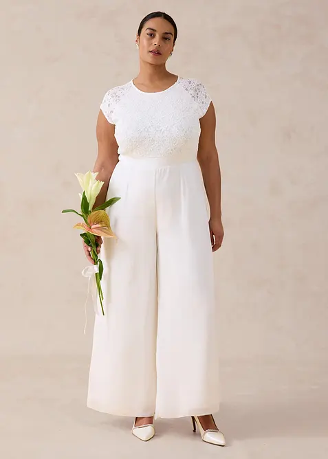 Overall aus feinem Chiffon mit Spitze, bonprix