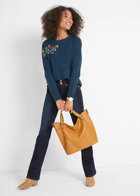 Jean bootcut taille haute, sculptant, bonprix