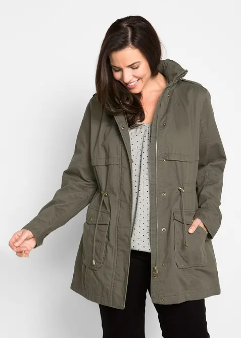 Baumwoll Parka mit Jerseyfutter, bonprix