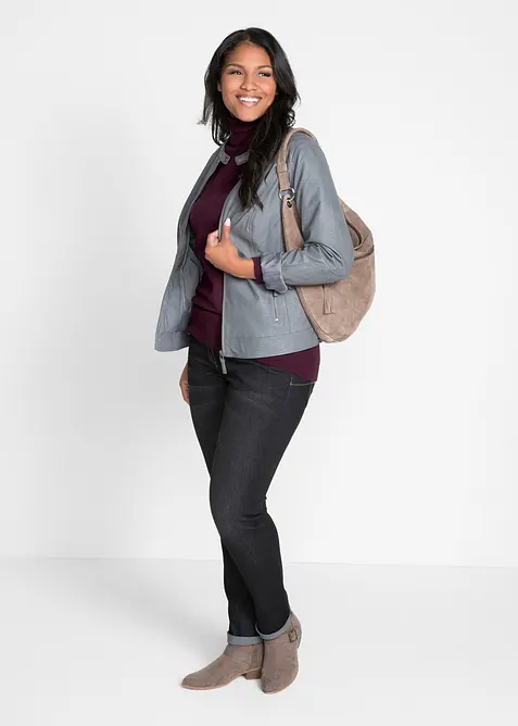 Pull col roul&eacute; basique, bonprix
