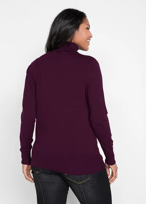 Pull col roul&eacute; basique, bonprix