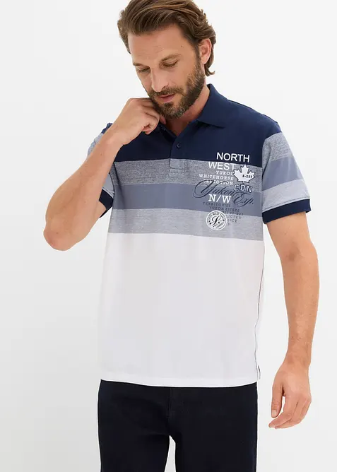 Jersey Poloshirt, Kurzarm aus reiner Bio-Baumwolle, bonprix