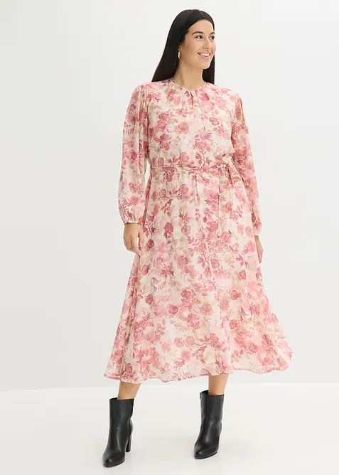 Chiffonkleid mit Bindeband (2-tlg. Set), bonprix