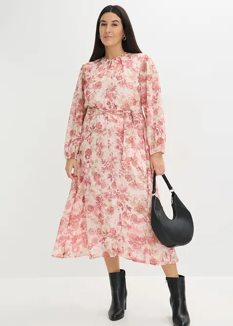 Chiffonkleid mit Bindeband (2-tlg. Set), bonprix