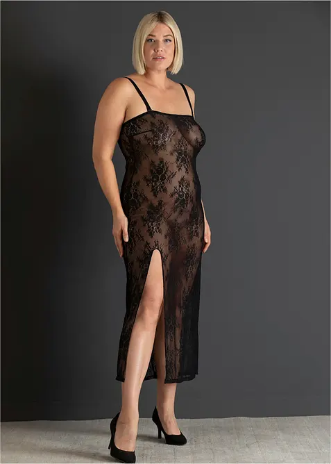 Nuisette en dentelle &agrave; bretelles amovibles, bonprix