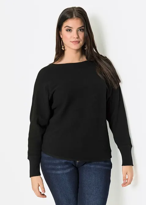 Oversize-Ripp-Pullover, bonprix
