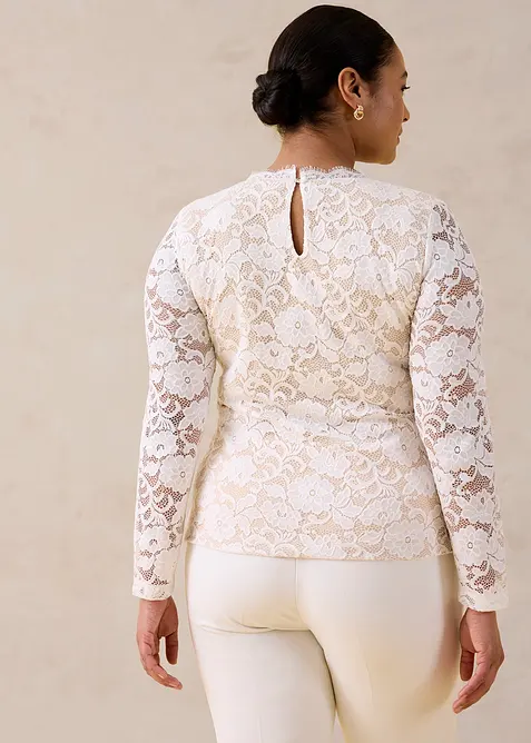 Langarmshirt aus Spitze, bonprix
