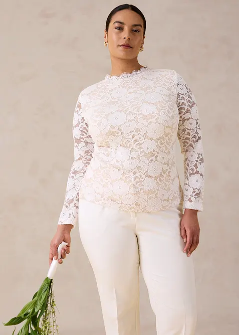 Langarmshirt aus Spitze, bonprix