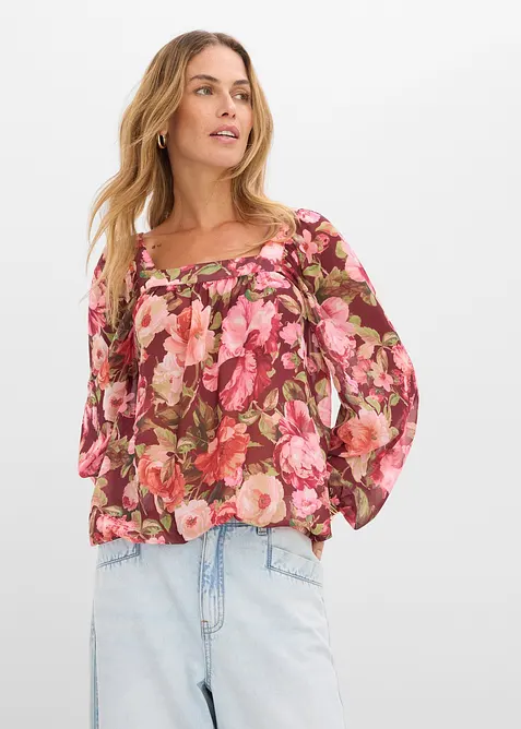 Blouse &agrave; base effet boule, bonprix
