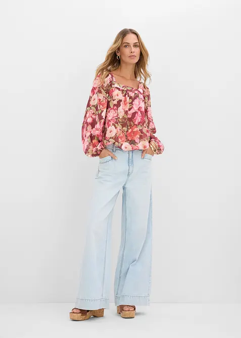 Blouse &agrave; base effet boule, bonprix