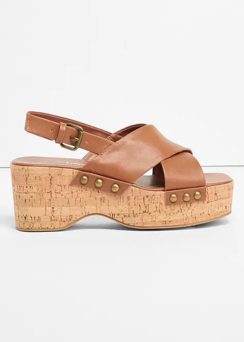 Keilsandaletten in Kork-Optik, bonprix