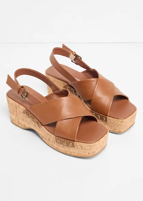 Keilsandaletten in Kork-Optik, bonprix