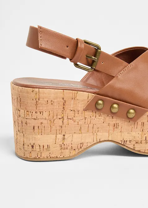 Keilsandaletten in Kork-Optik, bonprix