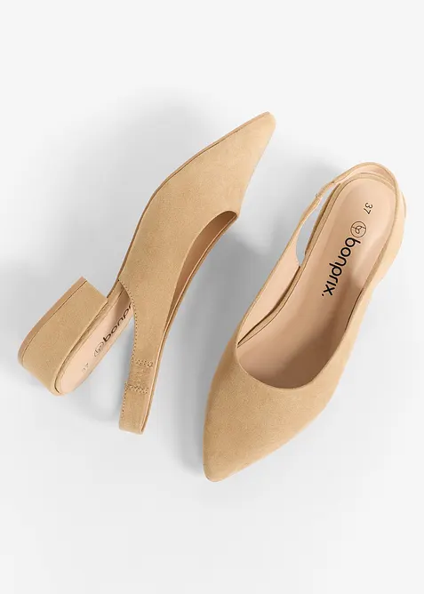 Slingpumps mit flachem Absatz, bonprix
