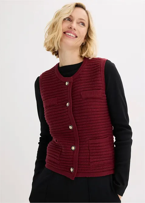 Gilet sans manches en maille, bonprix