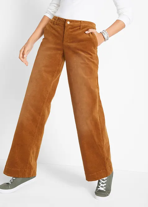 Stretch-Cordhose, Wide, bonprix