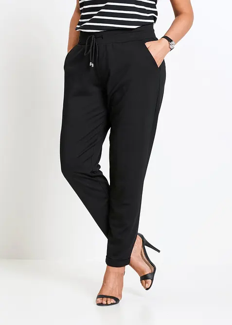 Pantalon jogger en viscose m&eacute;lang&eacute;e, bonprix