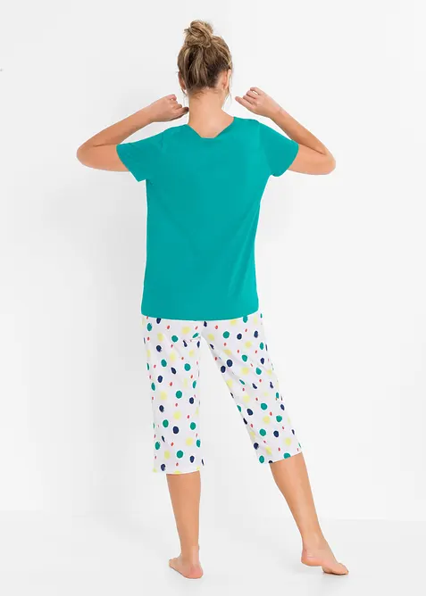 Capri Pyjama aus reiner Baumwolle, bonprix