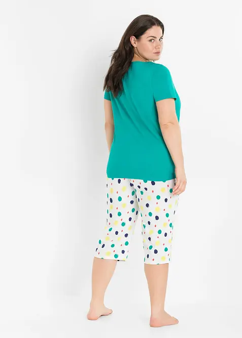 Capri Pyjama aus reiner Baumwolle, bonprix