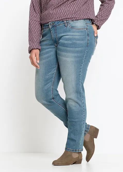 Straight-Jeans Mid Waist, Stretch, bonprix