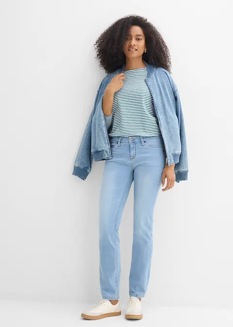 Straight Jeans Mid Waist, Stretch, bonprix