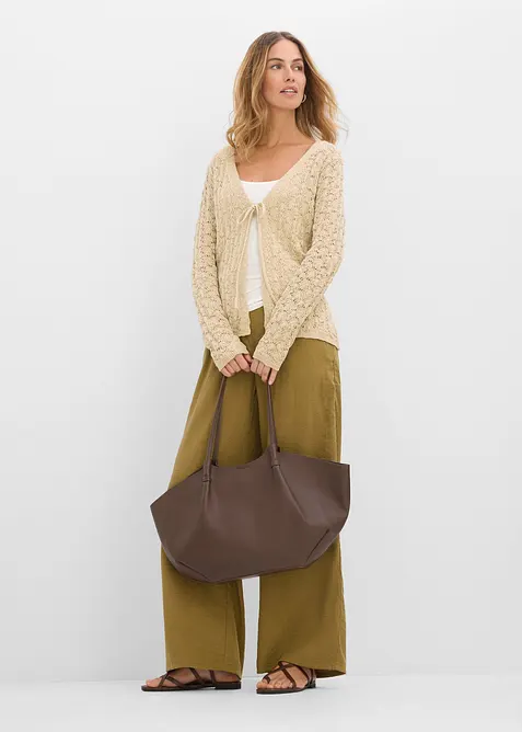 Gilet en maille ajour&eacute;e 100% coton, bonprix