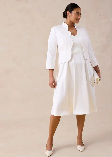 Etuikleid aus gl&auml;nzendem Satin, bonprix