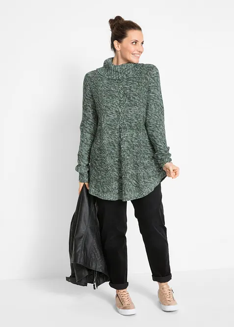 Pull long esprit poncho, manches longues, bonprix