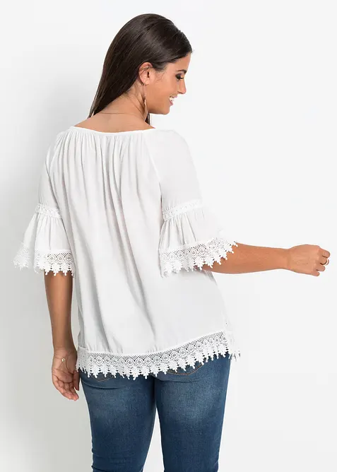 Tunique &agrave; dentelle en viscose douce, bonprix