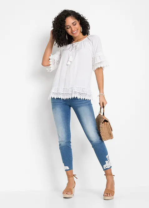 Tunika mit Spitze aus softer Viskose, bonprix