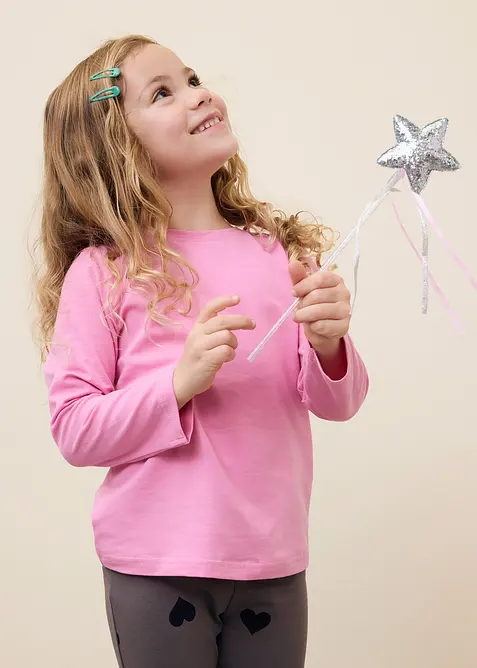 Lot de 3 T-shirts manches longues en coton extensible, bonprix