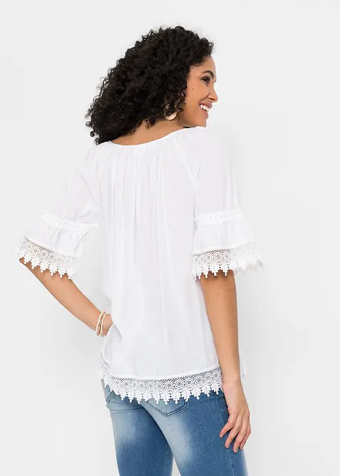 Tunika mit Spitze aus softer Viskose, bonprix