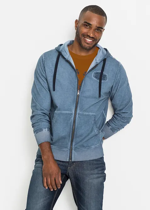Kapuzen-Sweatjacke in ausgewaschener Optik, bonprix