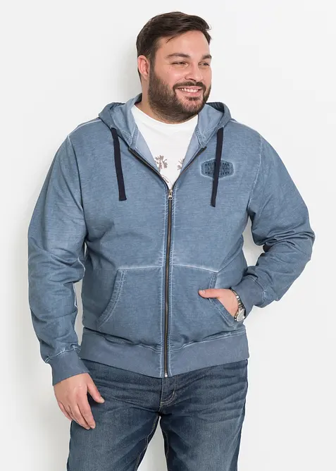 Kapuzen-Sweatjacke in ausgewaschener Optik, bonprix
