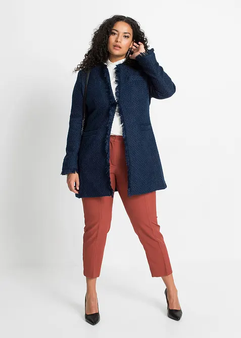 Blazer long en maille boucl&eacute;e, bonprix