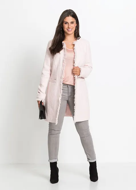Blazer long en maille boucl&eacute;e, bonprix