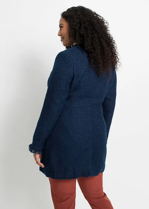Blazer long en maille boucl&eacute;e, bonprix