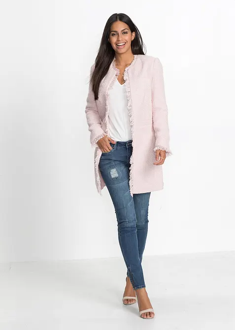 Blazer long en maille boucl&eacute;e, bonprix