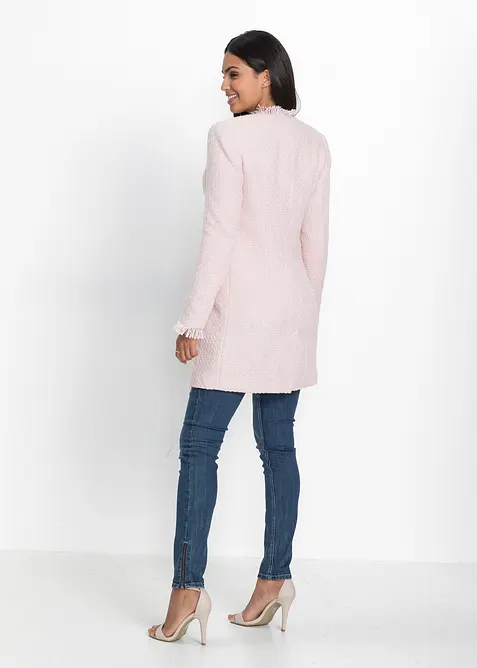 Blazer long en maille boucl&eacute;e, bonprix