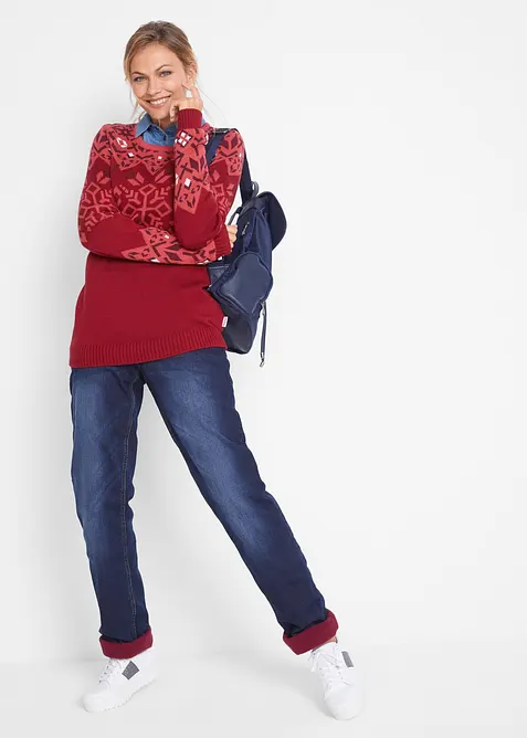 Straight-Jeans Mid Waist, Thermo, bonprix