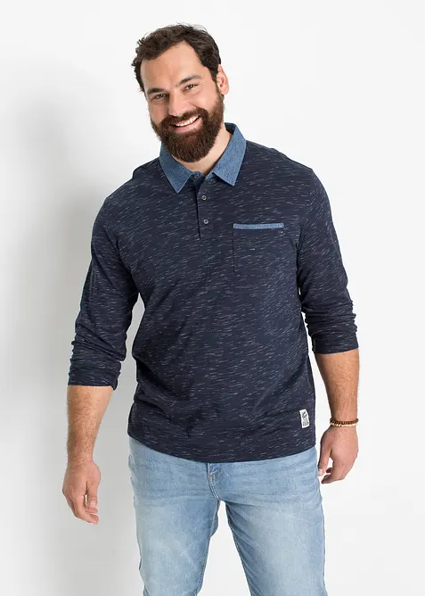 Polo manches longues 100% coton, bonprix
