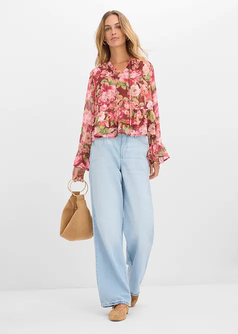 Chiffonbluse mit Volants, bonprix