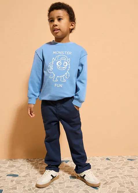 Slim Fit Chinohose mit verstellbarem Bund, Straight, bonprix