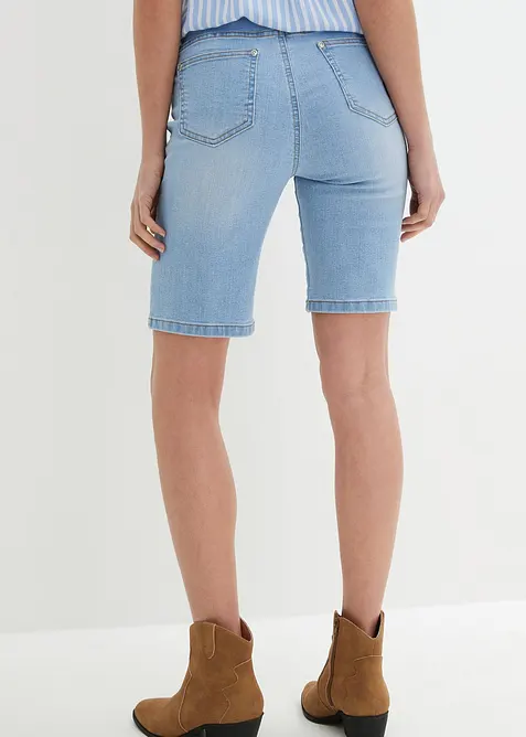 Bermuda slim en jean, taille mi-haute, bonprix